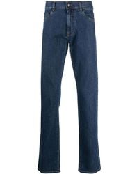 Canali - Logo-Patch Straight-Leg Trousers - Lyst