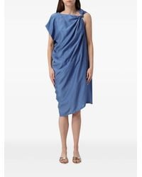 Tela - Asymmetric Linen Midi Dress - Lyst