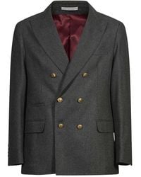 Brunello Cucinelli - Double-Breasted Peak-Lapel Blazer - Lyst