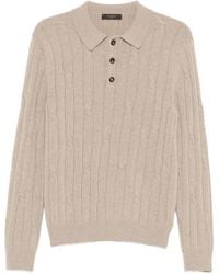 Zanone - Cable-Knit Polo Shirt - Lyst