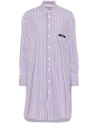 Palm Angels - Striped Midi Shirt Dress - Lyst