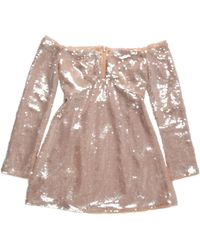 Self-Portrait - Sequin Off-Shoulder Mini Dress - Lyst
