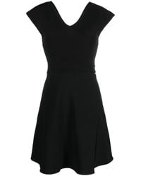 Armani Exchange - Langes Kleid mit V-Ausschnitt - Lyst