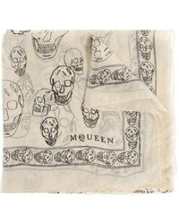 McQueen - Foulard Con Stampa Teschio - Lyst