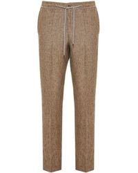 Corneliani - Drawstring Linen Trousers - Lyst