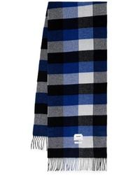 Adererror - Check-Pattern Fringed Scarf - Lyst