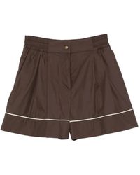 Moncler - Piped-Detail Logo-Patch Shorts - Lyst