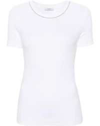 Peserico - Chain-detailed Fine-ribbed T-shirt - Lyst