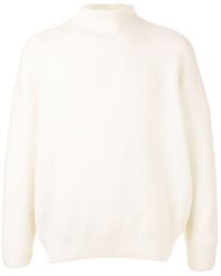 Jacquemus Ribbed Mock Neck Jumper - White