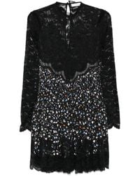 Rabanne - Lace Floral-Print Mini Dress - Lyst