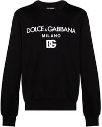 Dolce & Gabbana - Velvet Effect Crew-Neck Sweatshirt For - Lyst