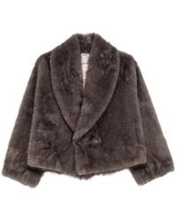 VALENTINI 1972 - Faux-Fur Double-Breasted Coat - Lyst