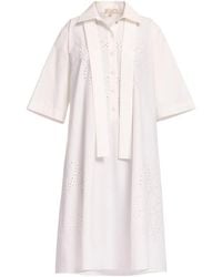 Elie Saab - Monogram Embroidered Shirt Dress - Lyst