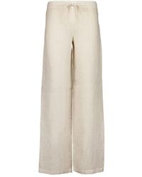 120% Lino - Drawstring Linen Trousers - Lyst