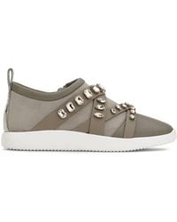 Giuseppe Zanotti - Chrsitie Crystal-embellished Suede Sneakers - Lyst