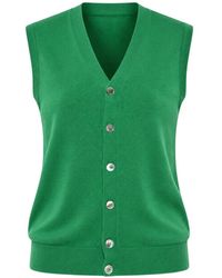 Malo - Sleeveless V-Neck Cardigan - Lyst