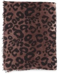 Faliero Sarti - Leopard-Print Fringed Scarf - Lyst