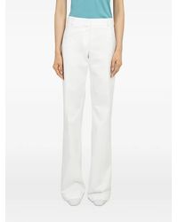 Ferragamo - Pantalones De Algodón Con Pinzas - Lyst