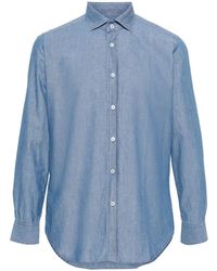 Dell'Oglio - Spread-collar cotton shirt - Lyst