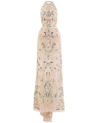 Saiid Kobeisy - Embroidered Halter-Neck Lace Maxi Dress - Lyst