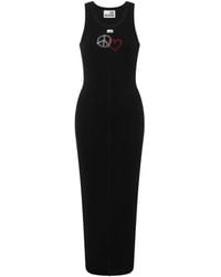 Love Moschino - Embroidered Stretch Cotton Dress - Lyst