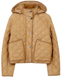 Burberry - Gesteppte Funnel-Neck-Jacke - Lyst