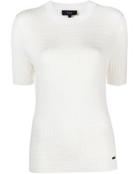 Fay - Cable-knit Short-sleeve Jumper - Lyst