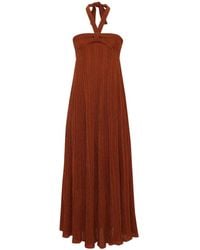 Zimmermann - Indra Metallic Halter Dress - Lyst