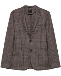 ZEGNA - Chaqueta a cuadros con dos botones - Lyst