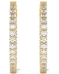 Diamond Essentials - Lab-Grown Diamond Oval Hoop Earrings - Lyst