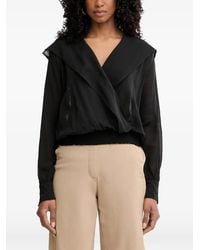 Pinko - Wrap-Style Hooded Blouse - Lyst