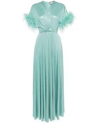 Nissa - Feather-trim Lurex Gown - Lyst