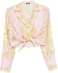 Versace - Zijden Twill Blouse Met Print - Lyst