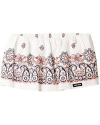 Miu Miu - Slubbed Poplin Mini Skirt - Lyst
