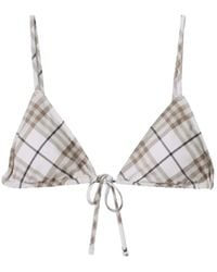 Burberry - Geruite Bikinitop - Lyst