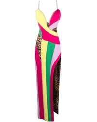 Philipp Plein - Vestido Largo Con Diseño Patchwork - Lyst