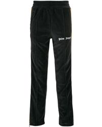 Palm Angels Zip-detailed Striped Track Trousers - Black