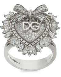 Dolce & Gabbana - Devotion Ring Aus 18Kt Weißgold Mit Diamanten - Lyst