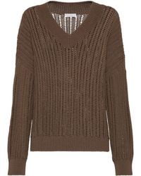 Brunello Cucinelli - Jersey con detalles monili - Lyst