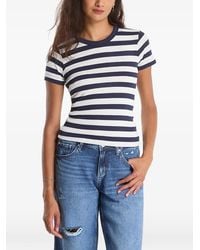 Guess - T-Shirt Côtelé À Rayures - Lyst