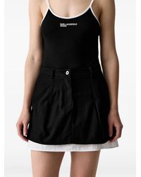 KARL LAGERFELD - Minijupe À Logo Brodé Et Coupe À Superposition - Lyst