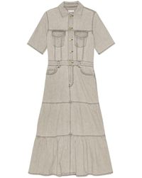 Ganni - Tiered Organic Denim Dress - Lyst