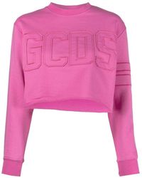 Gcds - Logo Print Cropped Sweatshirt - Lyst