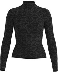 HUGO - Top Met Col En Bloemenprint - Lyst