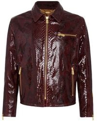Billionaire - Snakeskin-Effect Zipped Jacket - Lyst