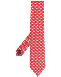 Ferragamo Cravatta con stampa - Rosso
