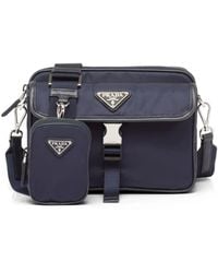 Prada - Re-Nylon And Saffiano Leather Shoulder Bag - Lyst
