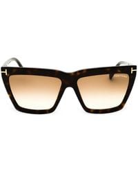 Tom Ford - Occhiali Da Sole Rettangolari Tartarugati - Lyst