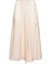Fendi - Zijden Midi-Rok Met Ff-Logo Jacquard - Lyst