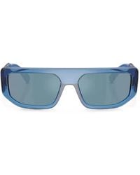 Dolce & Gabbana - Logo-Lettering Rectangle-Frame Sunglasses - Lyst